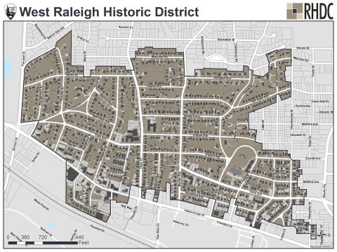 West Raleigh Historic District Map