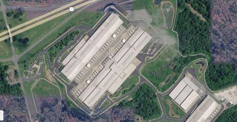 Overhead shot of major data center
