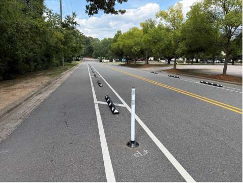 rendering of protected bike lane