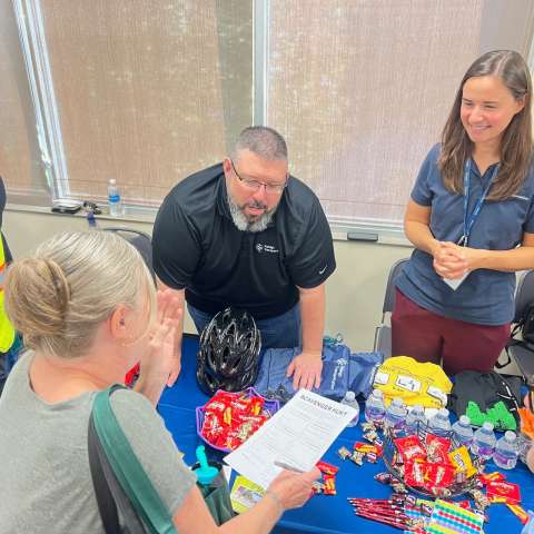 Staff at Transportation and Treats event