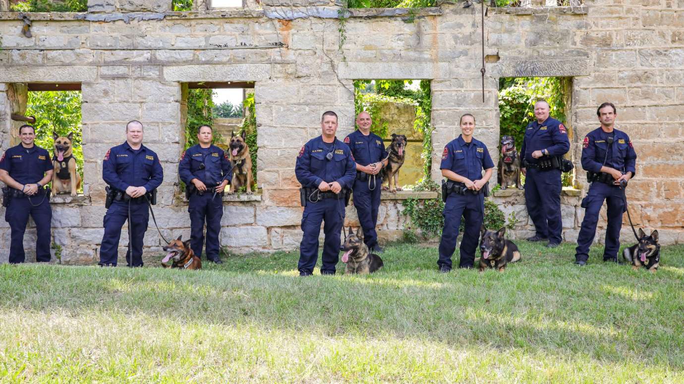 Raleigh Police Department k9 unit group photo 