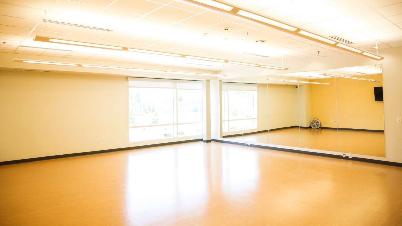 View of the interior fitness studio at Abbotts Creek Park