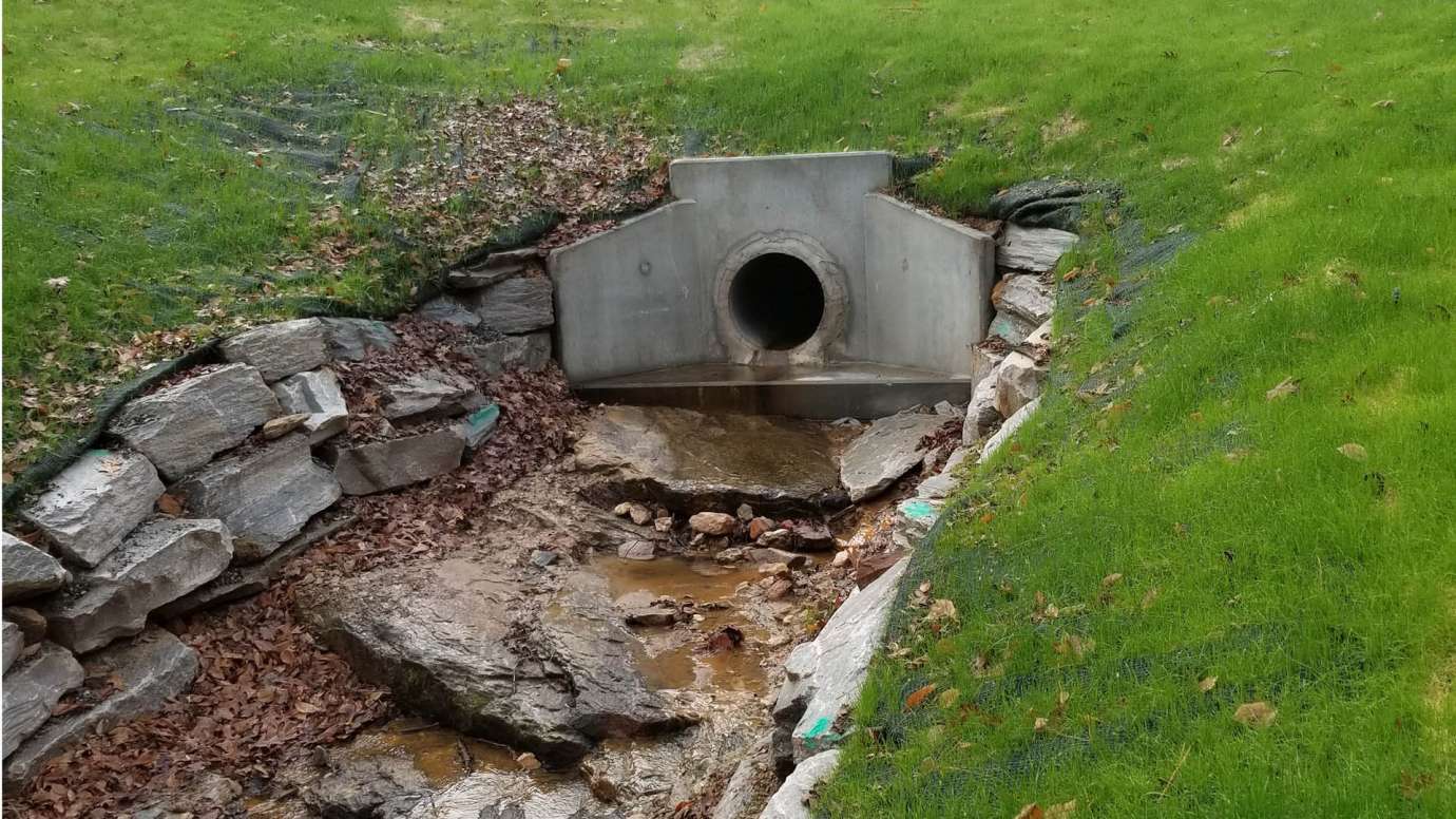 A new stormwater pipe that carries rainwater from Juniper Street 