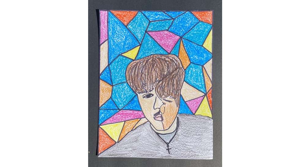 Cubist portrait from Teen Vision art show