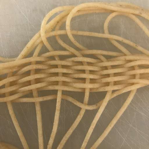 A photo of woven spaghetti by Jeana Eve Klein