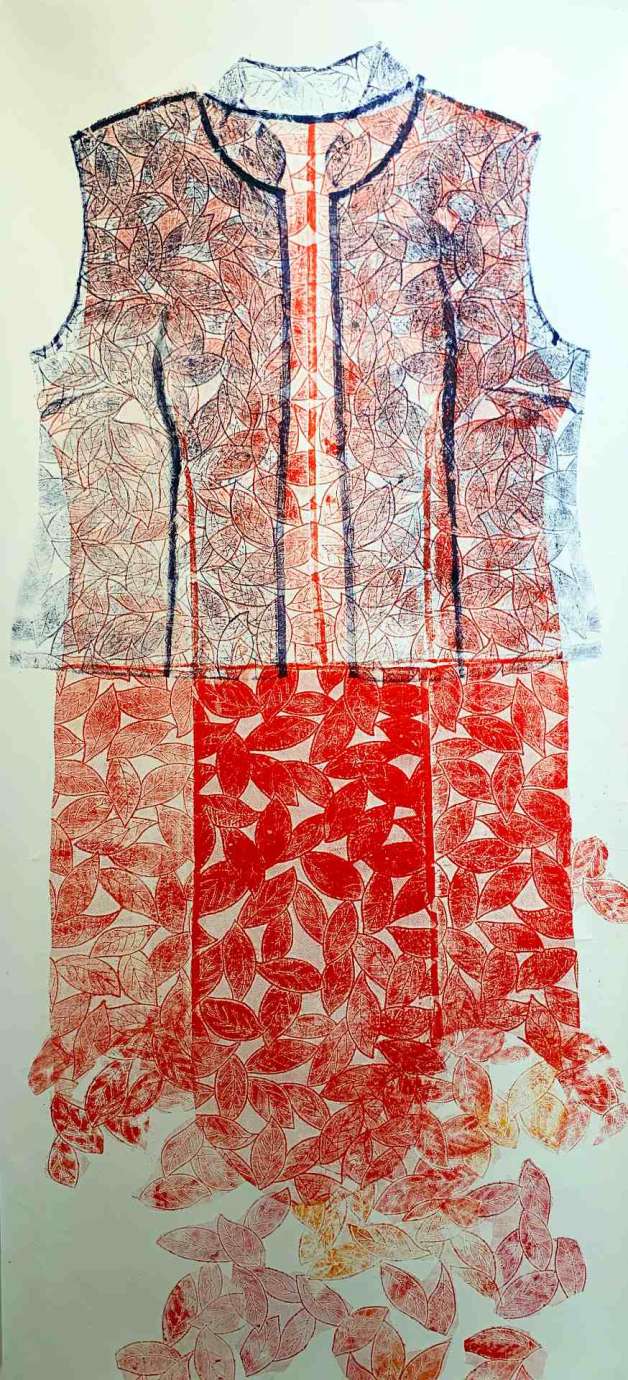 A print of a dress for the Together Raleigh bus shelter project.