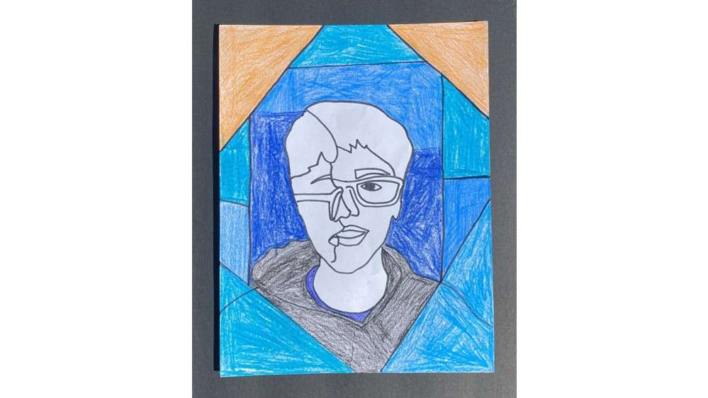Cubism portrait of teen 