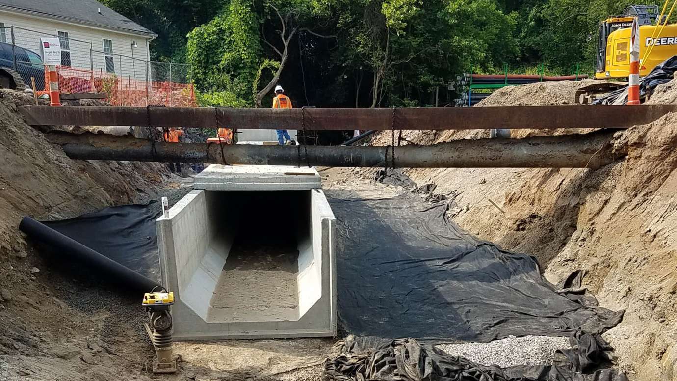 New box culvert being installed on Dorothea Drive 
