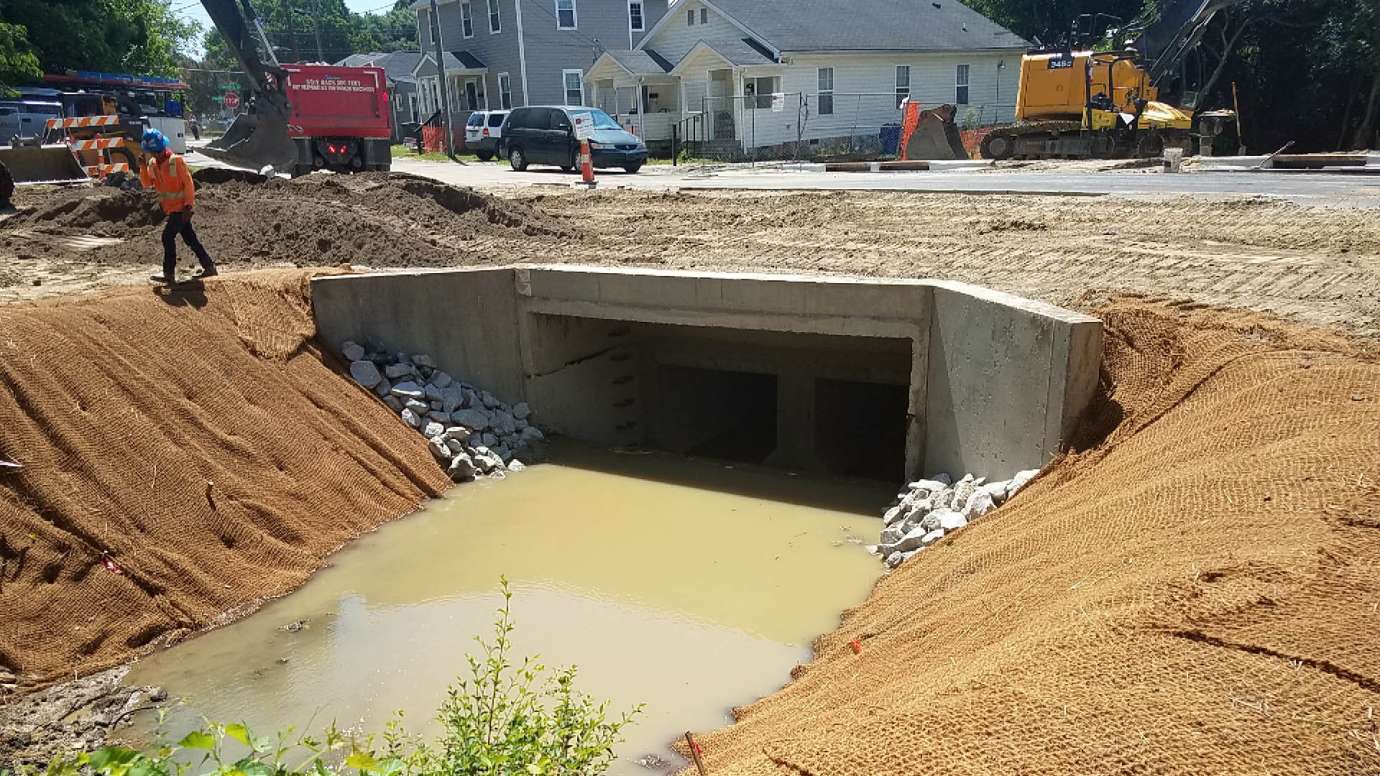 A new box culvert on Dorothea Drive that'll carry stormwater through the system when it rains