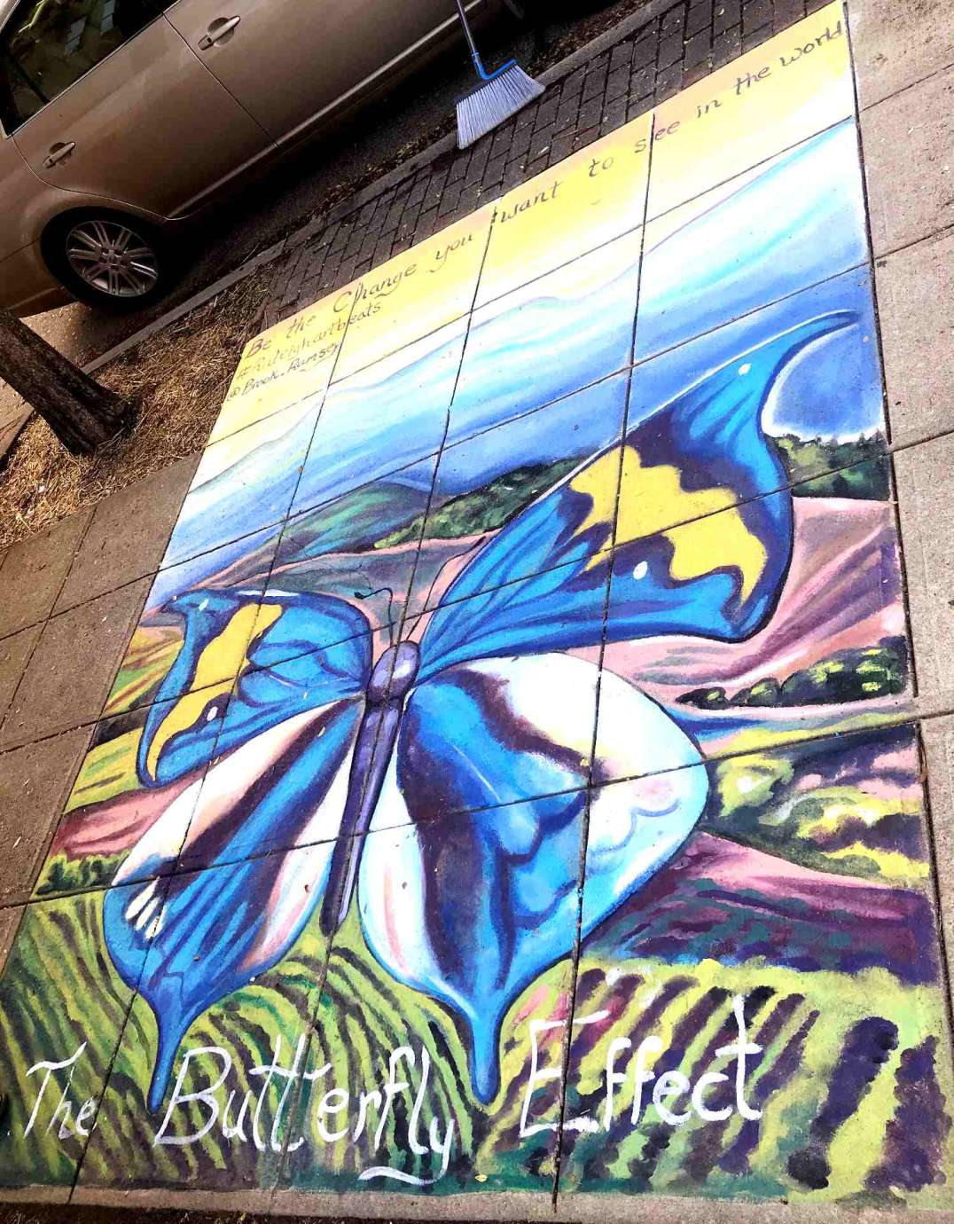 Sidewalk mural by artist Brook Ramsey