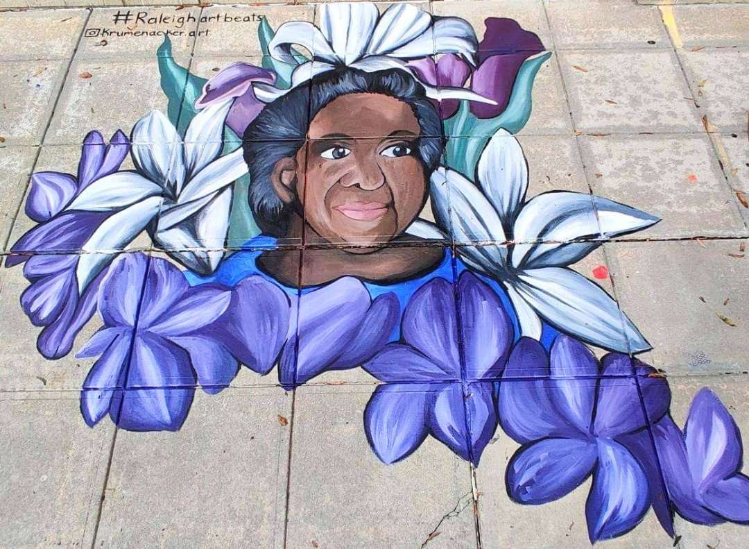 Sidewalk mural by artist Kristen Krumenaker