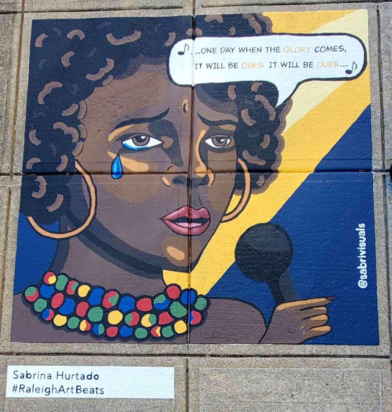 Sidewalk mural by artist Sabrina Hurtado