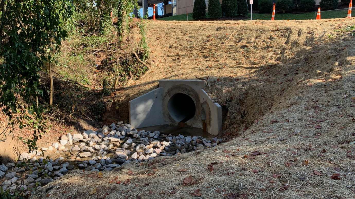 A new stormwater pipes that goes under Galahad Drive