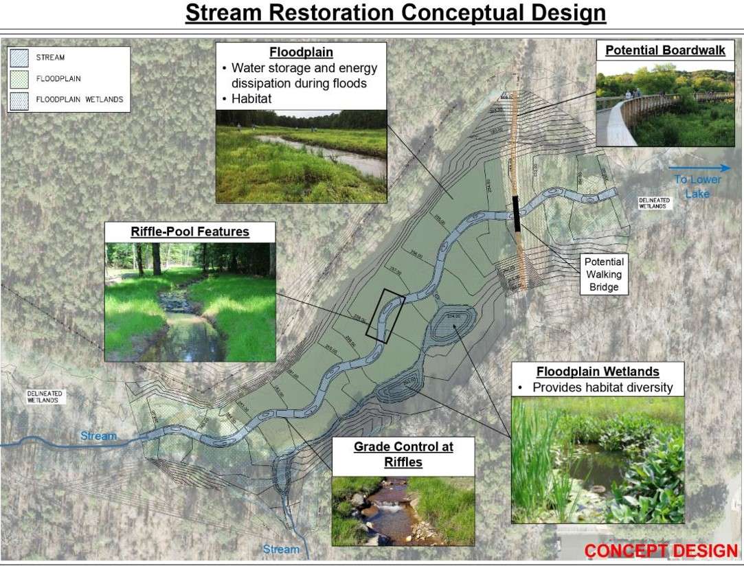 Upper Durant Lake Stream Restoration Concept Design Rendering