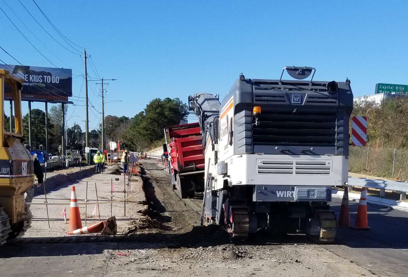 pavement grinding on section two of Yonkers Road