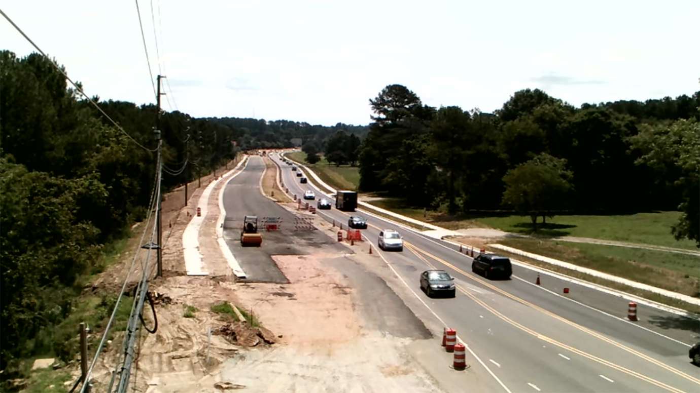 Construction on Tryon Road looking towards Raleigh in June 2021