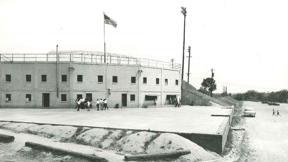 Grandstand building at John Chavis Memorial Park
