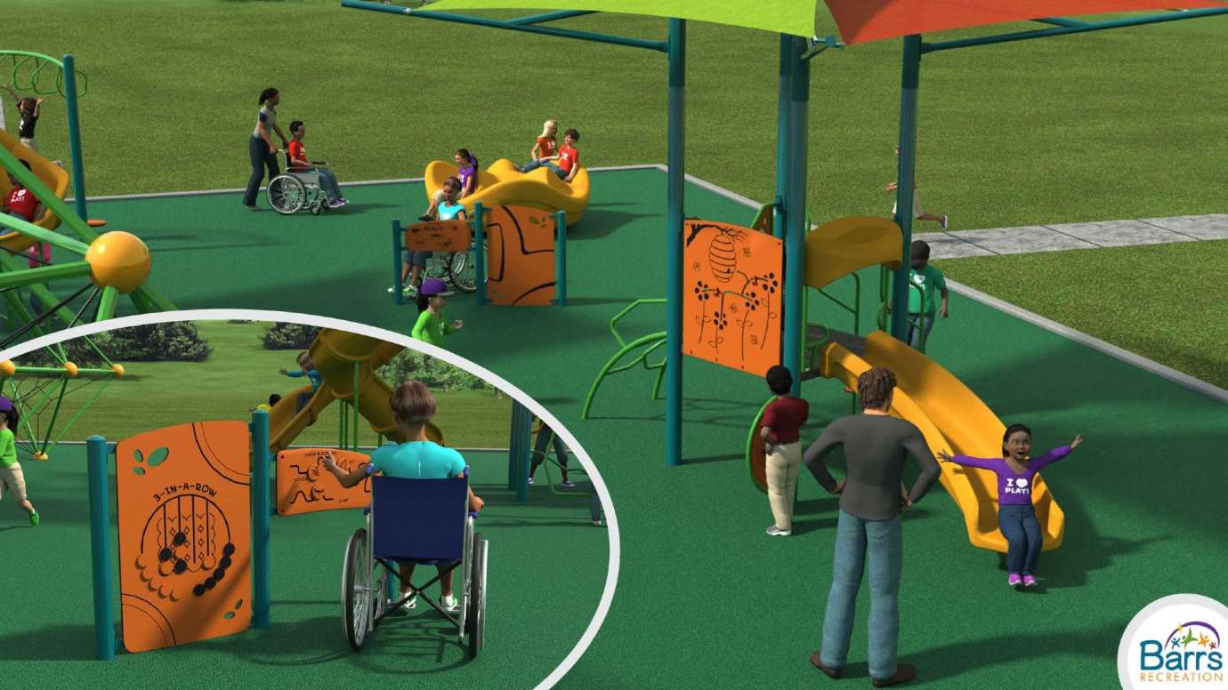 Design rendering of wheelchair friendly playground