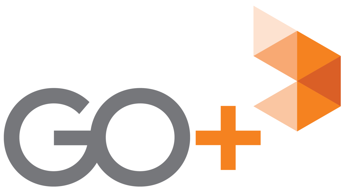 GO plus logo design shown 