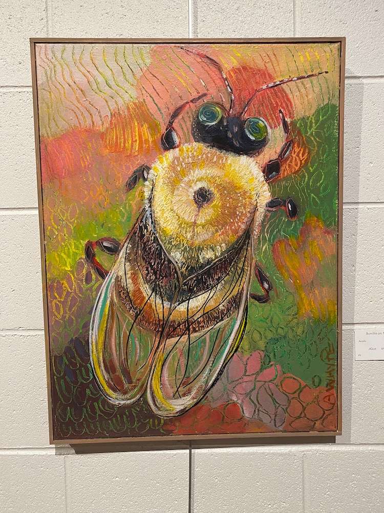 Sertoma Park Artist Association Exhibition - paintings of a large bumble bee
