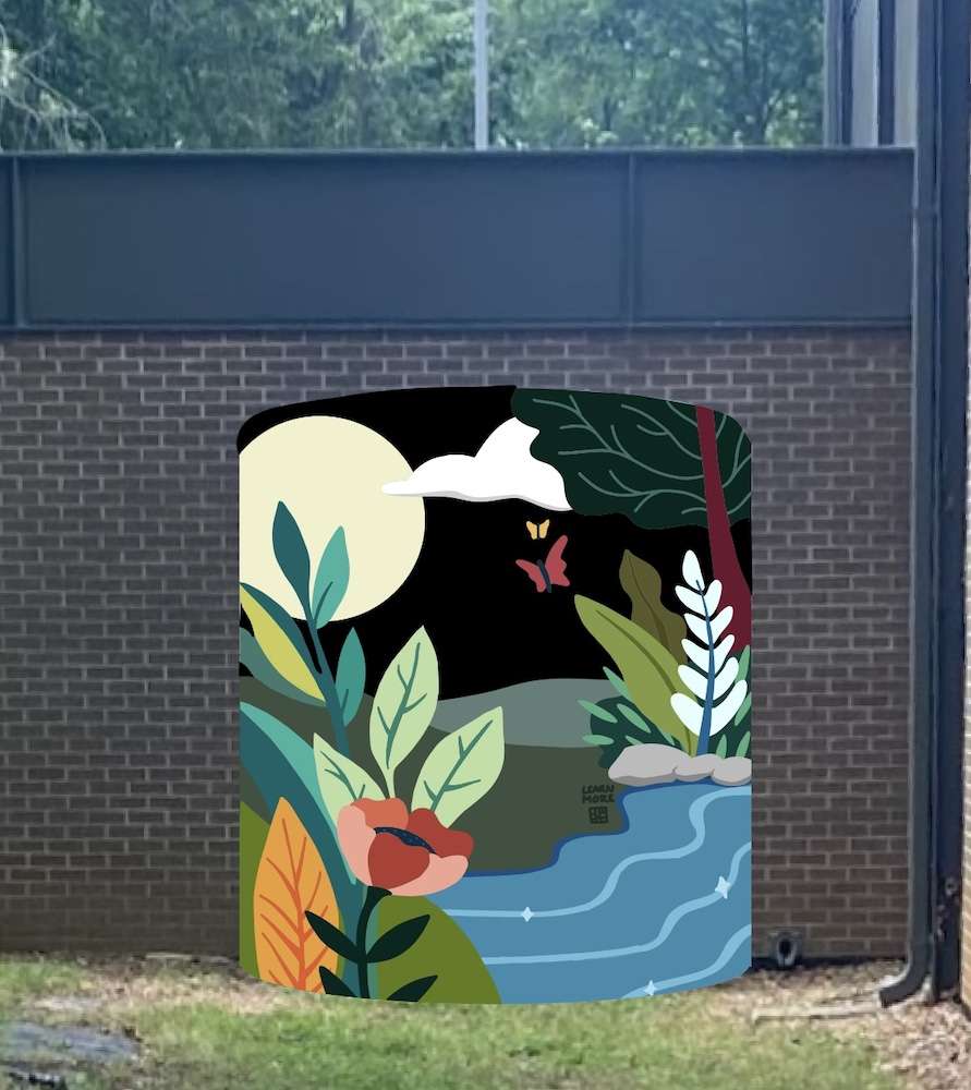 Proposed artwork on rainwater cistern at Biltmore Hills Park