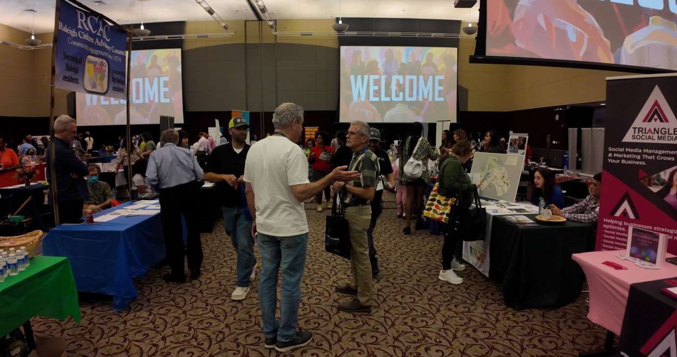 Expo hall in the engage raleigh expo filled with residents and community organizations