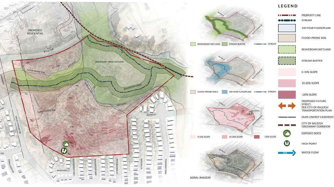 a labeled map site plan for kyle drive park