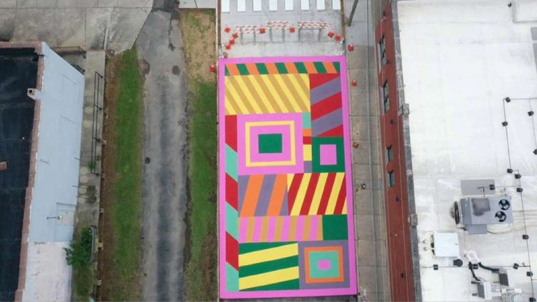 Arial view of the mural