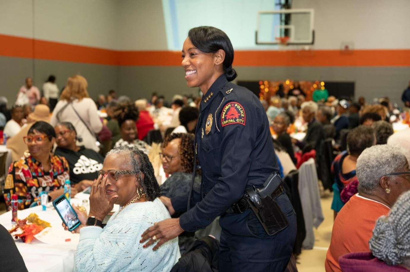 Chief Patterson approaches podium 