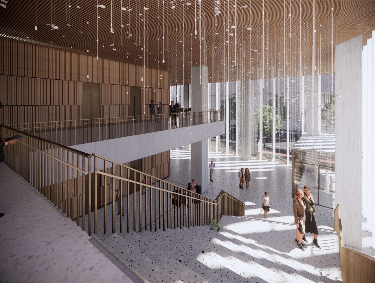 Rendering of the City Hall lobby from stairwell