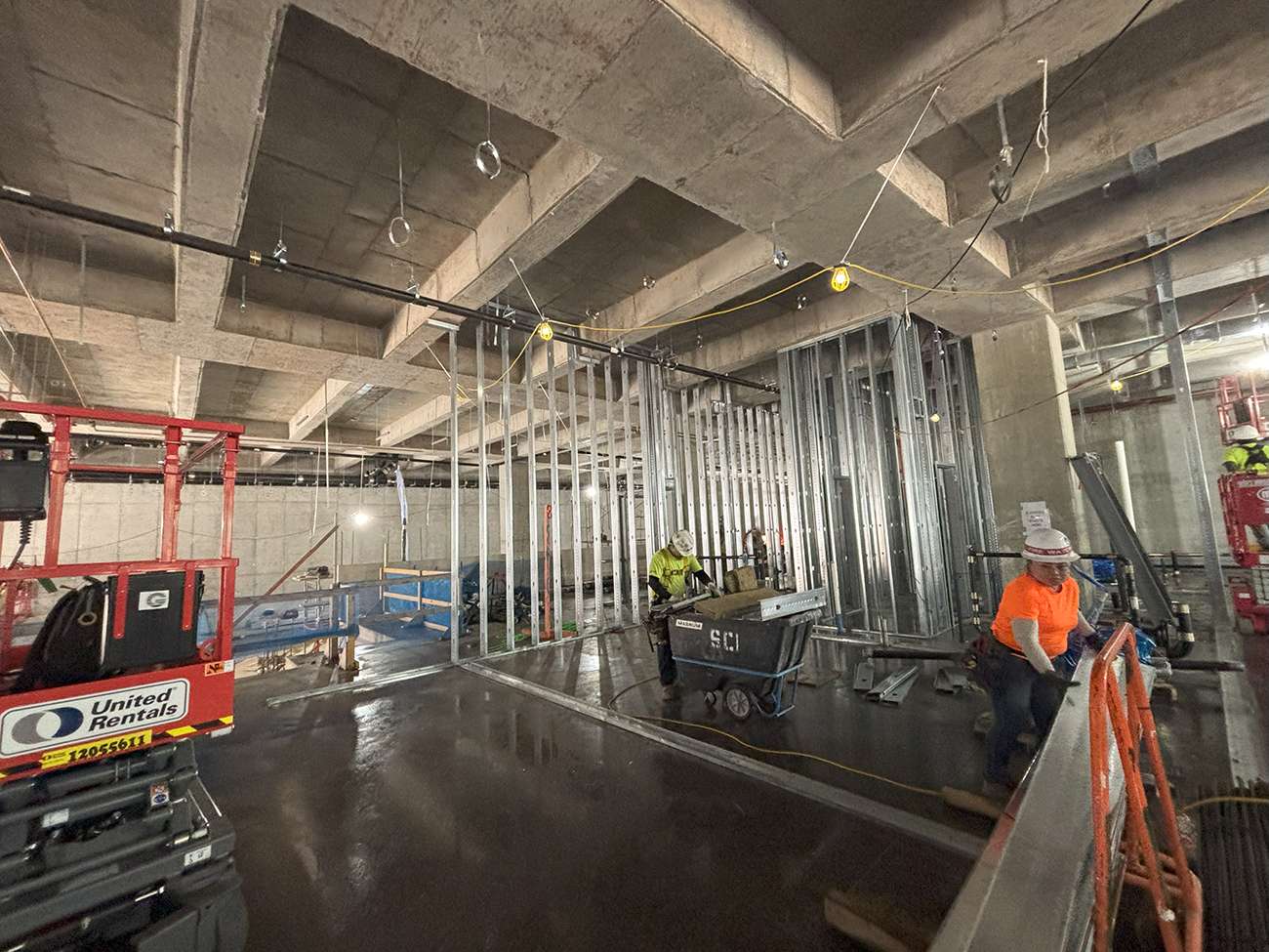 inside constriction at City Hall 
