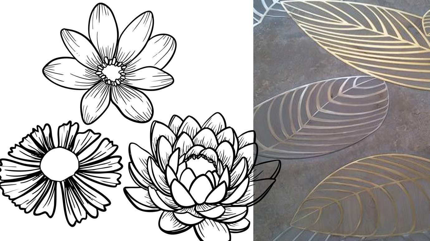 Concept Design showing metal flowers