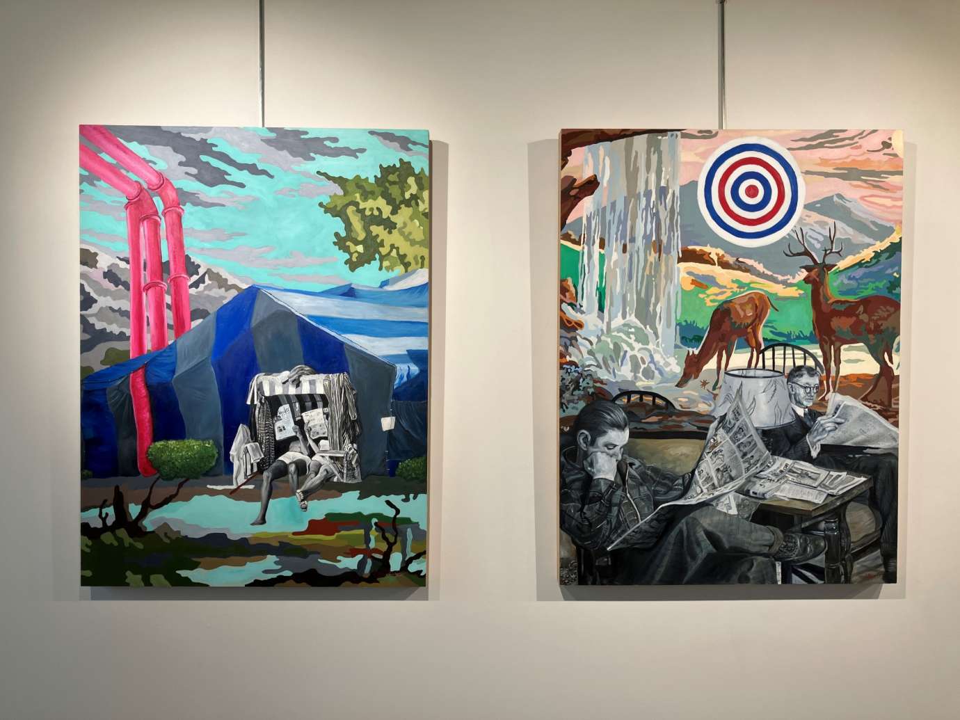 Gallery with artworks hung on the wall at Pullen Arts Center