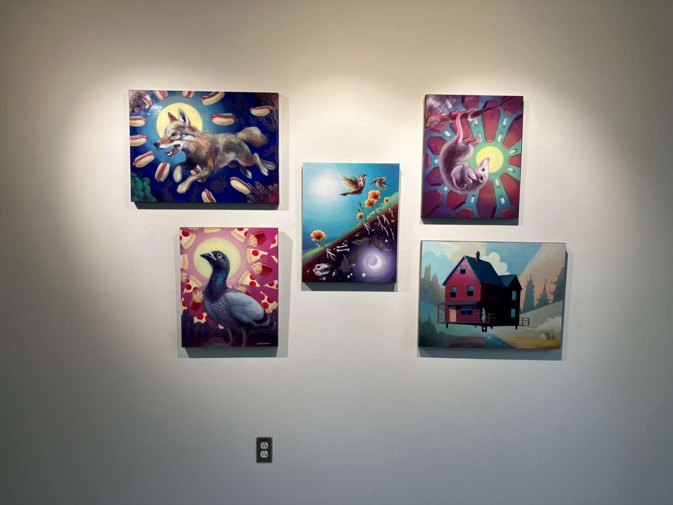 Gallery with artworks hung on the wall at Pullen Arts Center