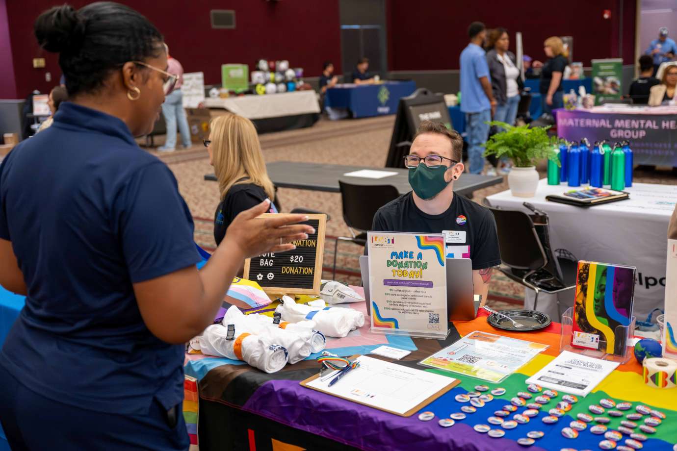 Resident engages with the LGBT Center of Raleigh in the Neighborhood Exchange