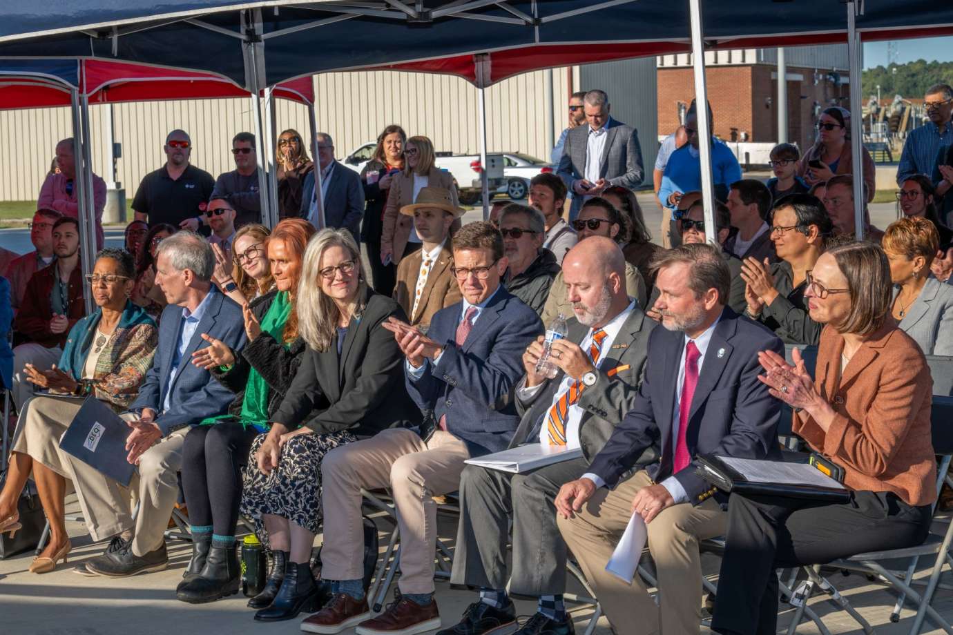 Crowd gathers for bioenergy ribbon cutting