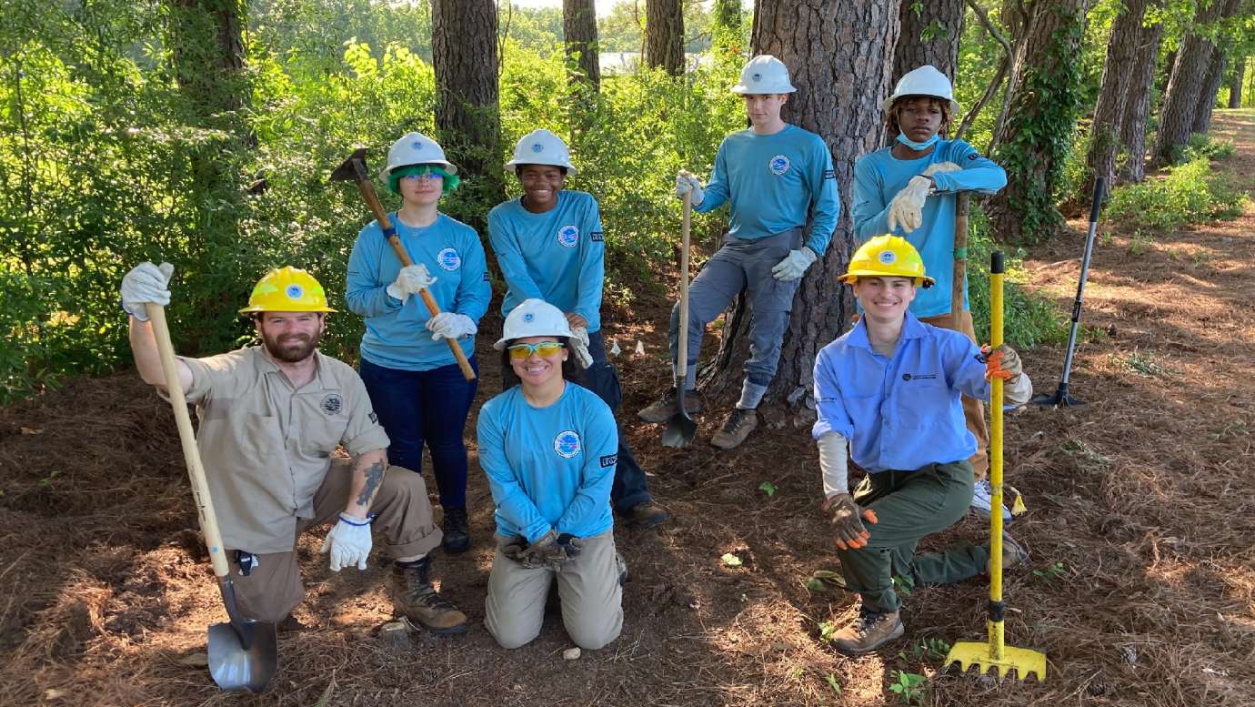 a group of teens in CCNC to do maintenance for trails