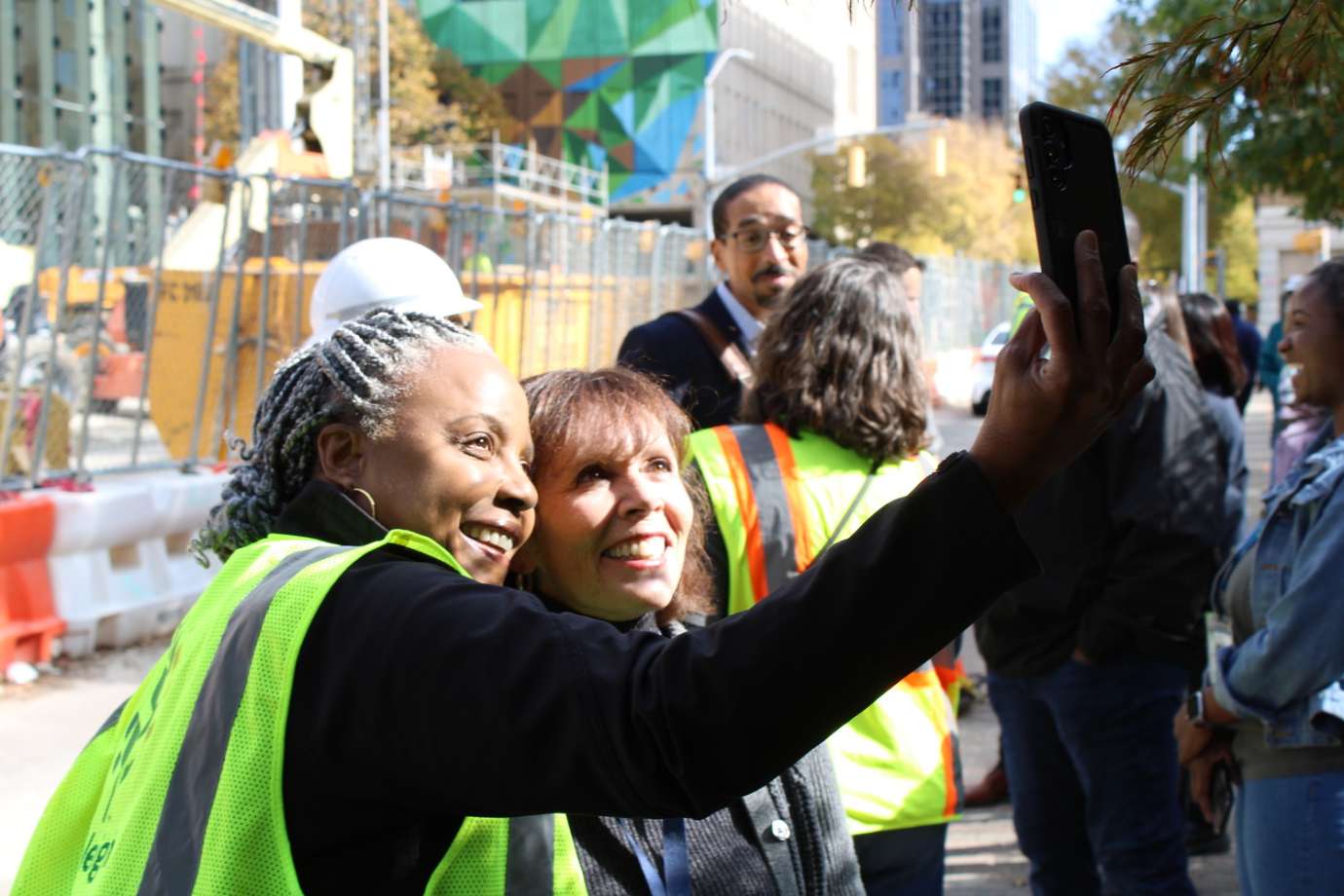 Image of City Hall topping out party and team members 