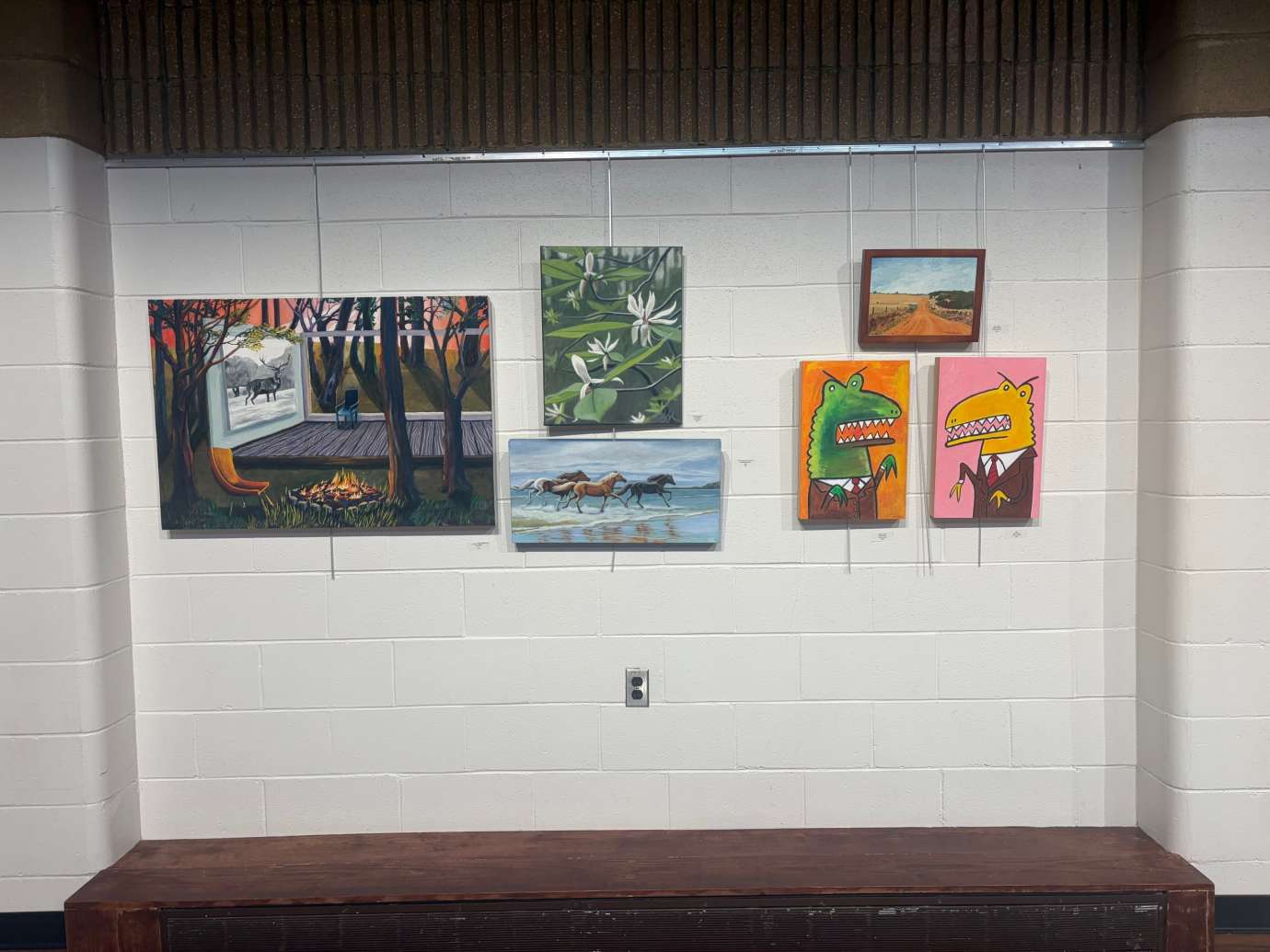 2D Mixed Media Artwork hanging on a white wall 