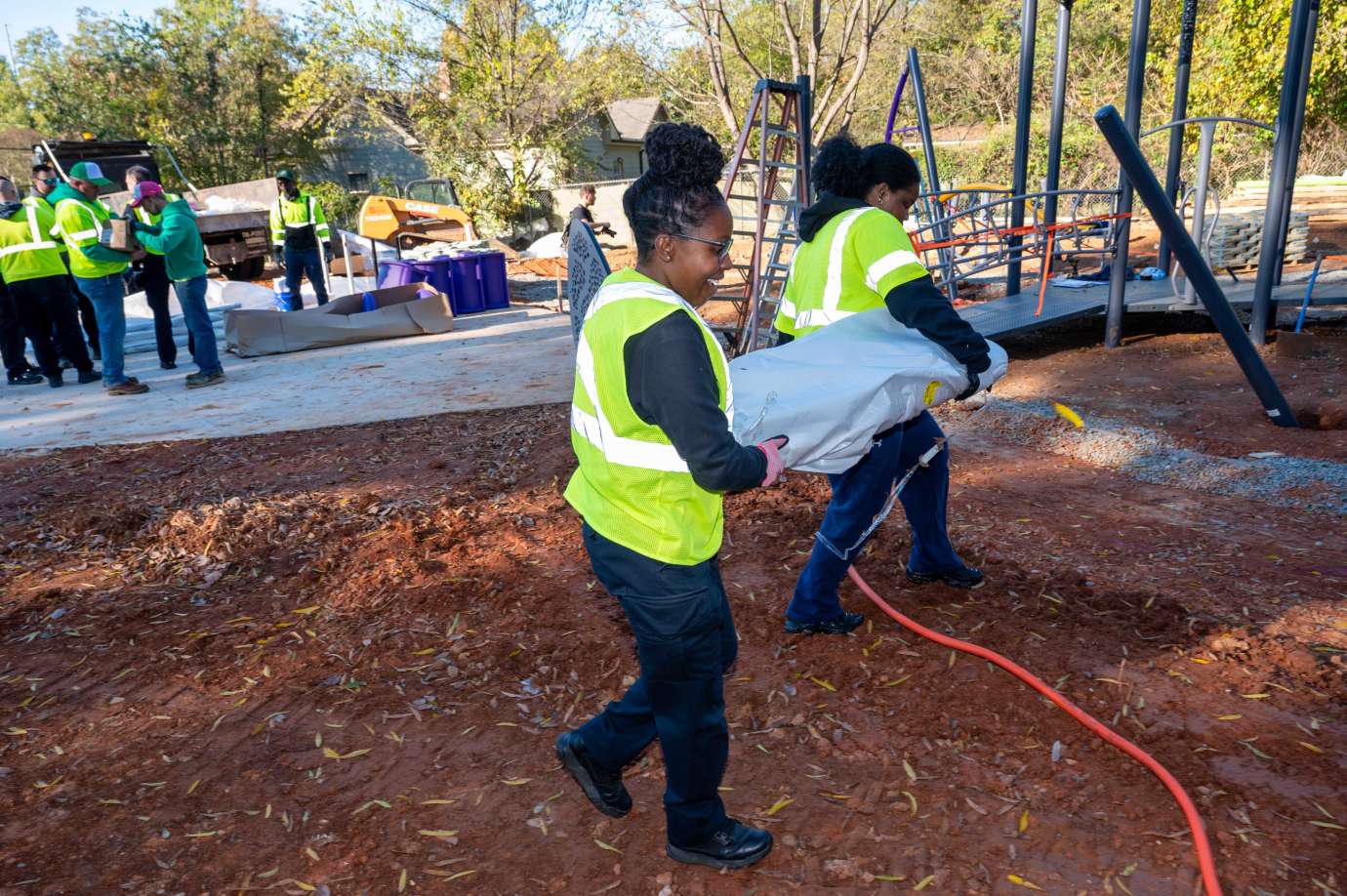 RPD and Raleigh Parks staff at Caraleigh Park kickoff event