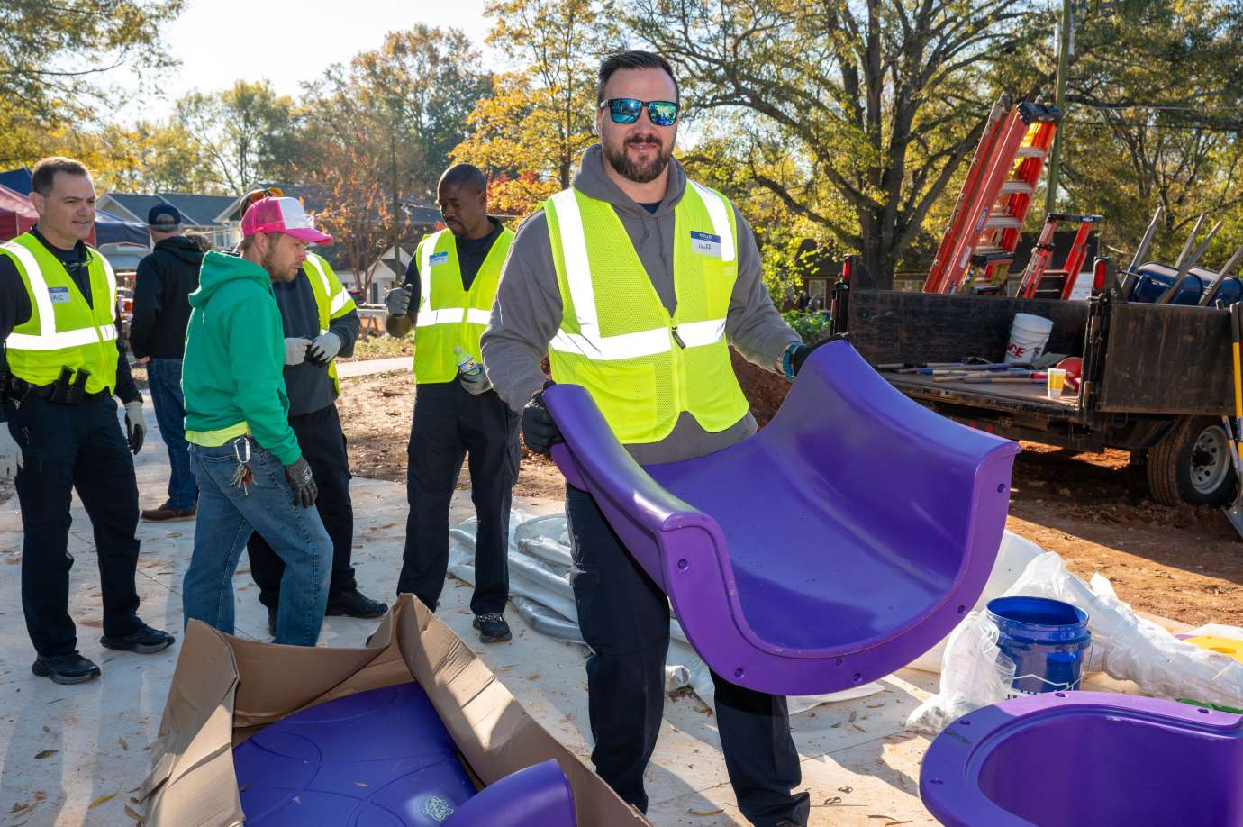 RPD and Raleigh Parks staff at Caraleigh Park kickoff event