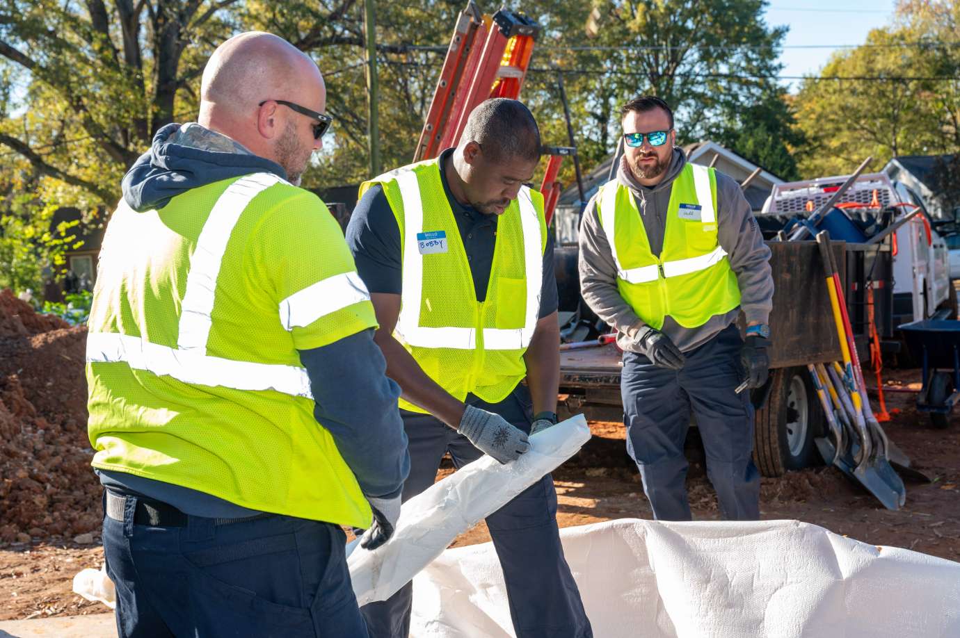 RPD and Raleigh Parks staff at Caraleigh Park kickoff event