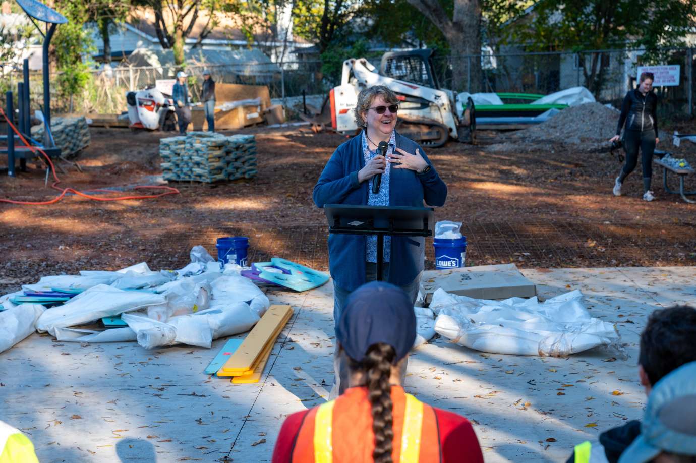 RPD and Raleigh Parks staff at Caraleigh Park kickoff event