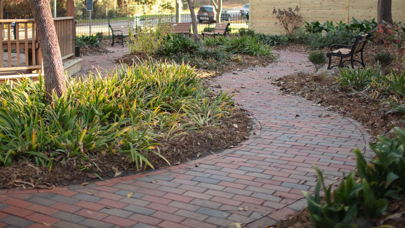 brick trail at Vallie Henderson Park