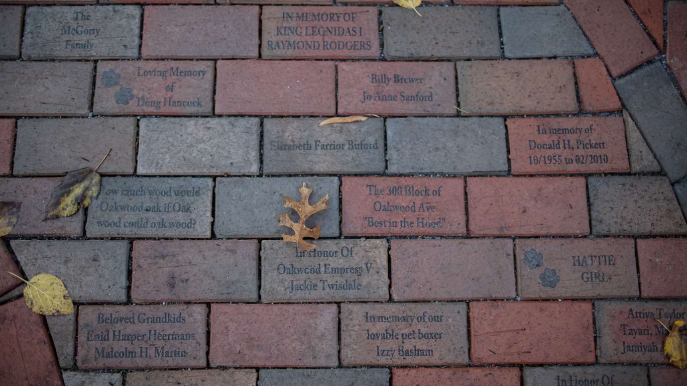 engraved bricks at Vallie Henderson Park