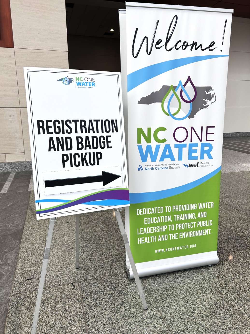 NC one conference welcome sign