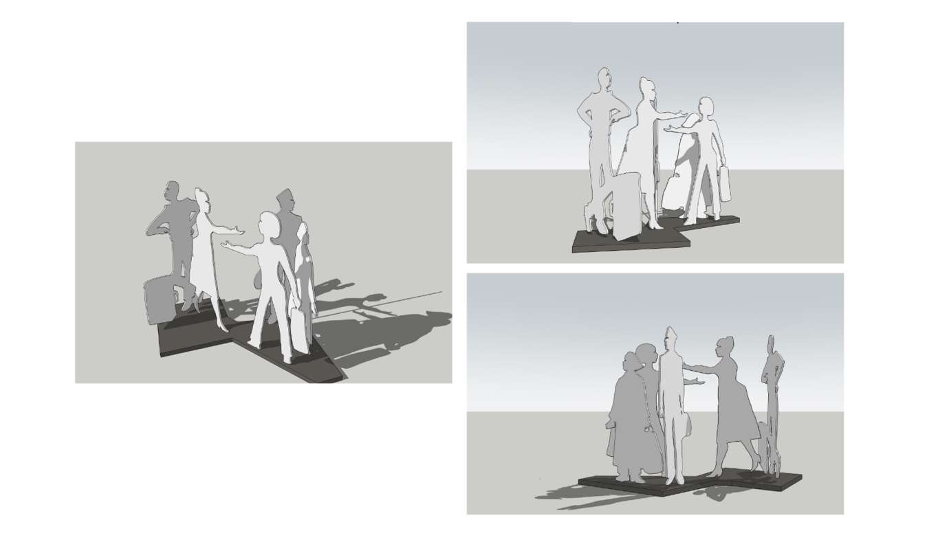 Possible 3d renders of grouped statues.