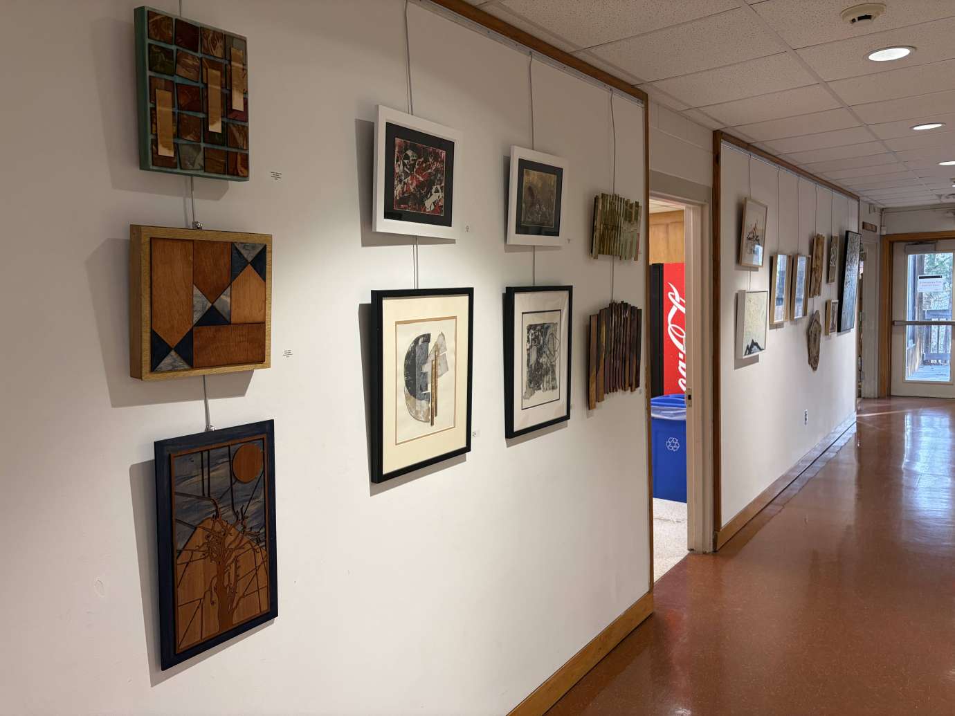 Mixed Media artwork by Ruth Smith hanging in the Hall Gallery