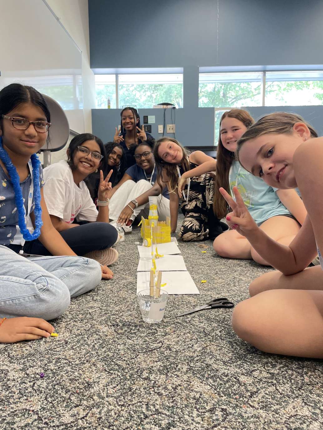 Children observing science experiment