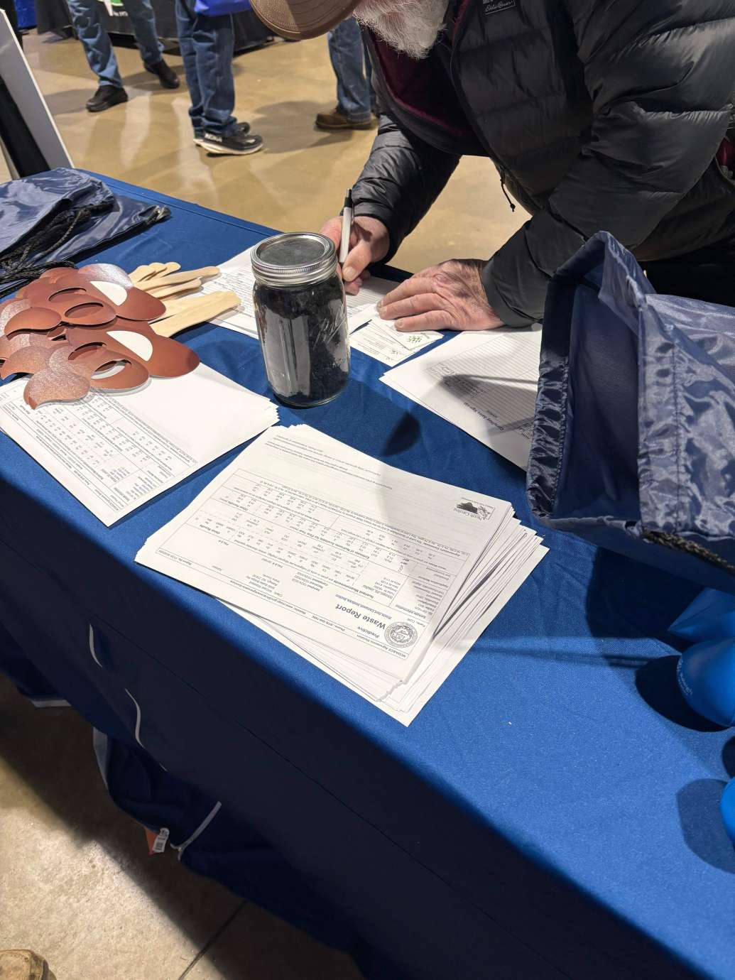 Hand signing paper form